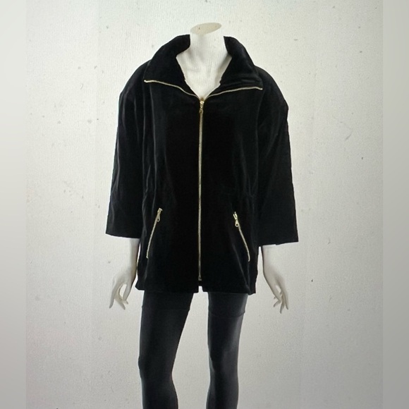Anne Klein Jackets & Blazers - Brand New Anne Klein 90’s Black Crushed Velvet Winter Coat – Size S